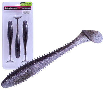 Salted plastic balance supports stable action in the Fat Swing Impact lure.