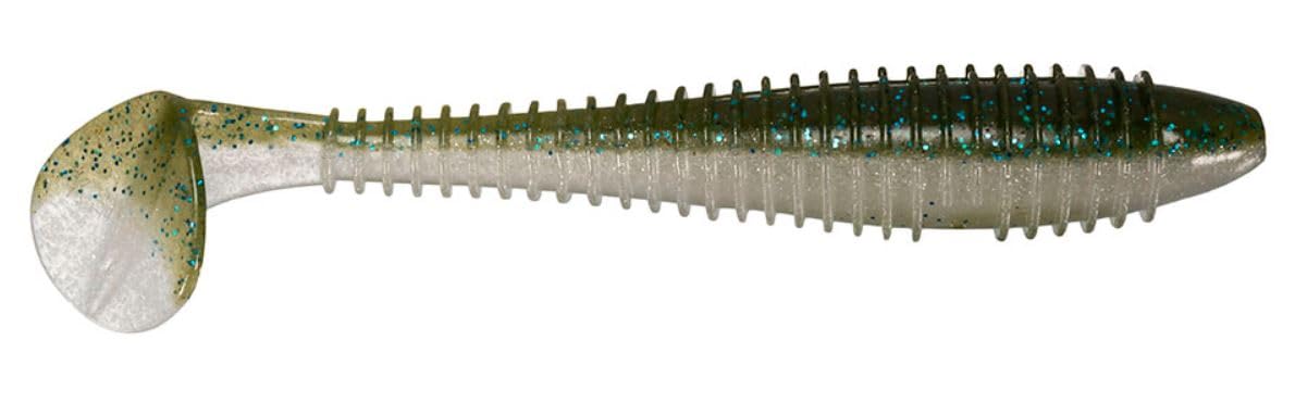 Keitech Fat Swing Impact Smallmouth Magic 4.8in paddletail swimbait delivering smooth swimming action for bass