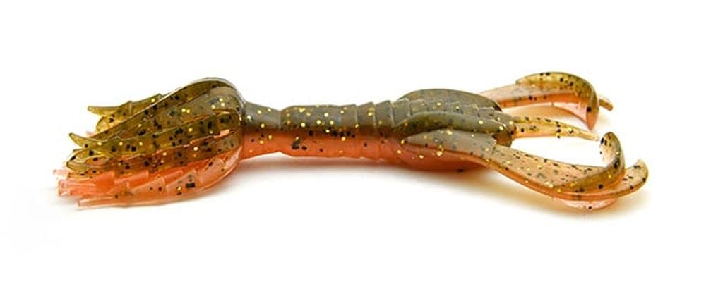 Keitech Hyperspider 3.2in front view showing the orange-gold Grippan skirt for finesse fishing