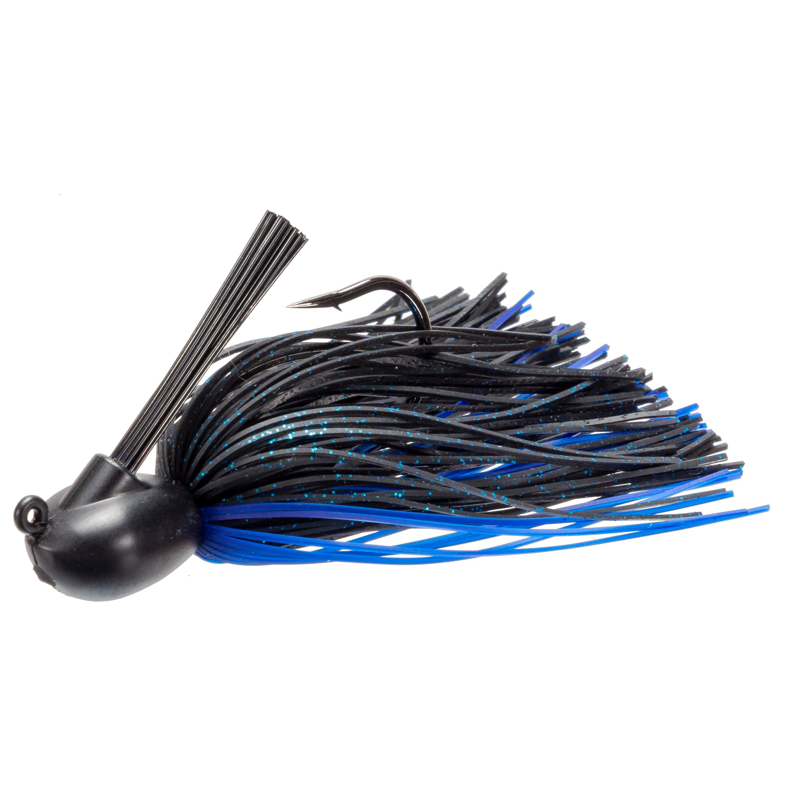 Keitech RJ12407 tungsten jig with black blue flake for snag resistance and cover penetration.