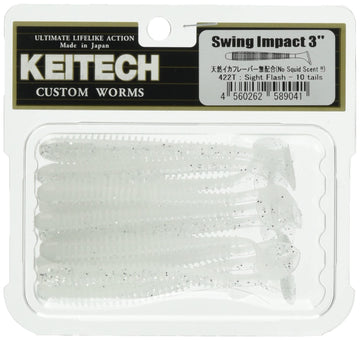 Keitech SW3422 Swing Impact Sight Flash lure ready for quick retrieves.