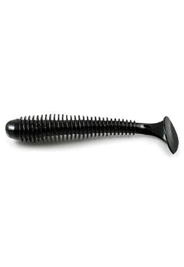 Keitech SW35001 Swing Impact 3.5-inch in black highlighting balanced action for versatile fishing.