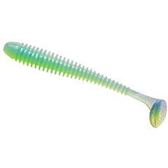 Chartreuse Shad color detail enhances visibility in murky water with Keitech SW4484