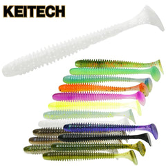Keitech SW4484 Swing Impact Chartreuse Shad 4in side view shows lifelike silhouette