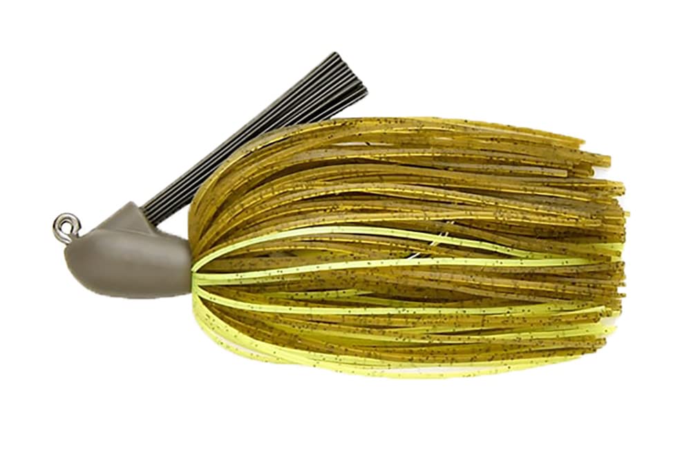 Keitech Tungsten Rubber Jig head teardrop matte finish reduces glare for stealthy presentations.