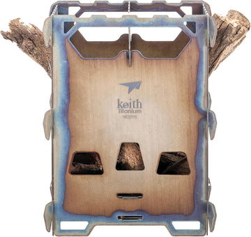 Keith Ti2201 stove assembly steps show seven components for quick setup in the field