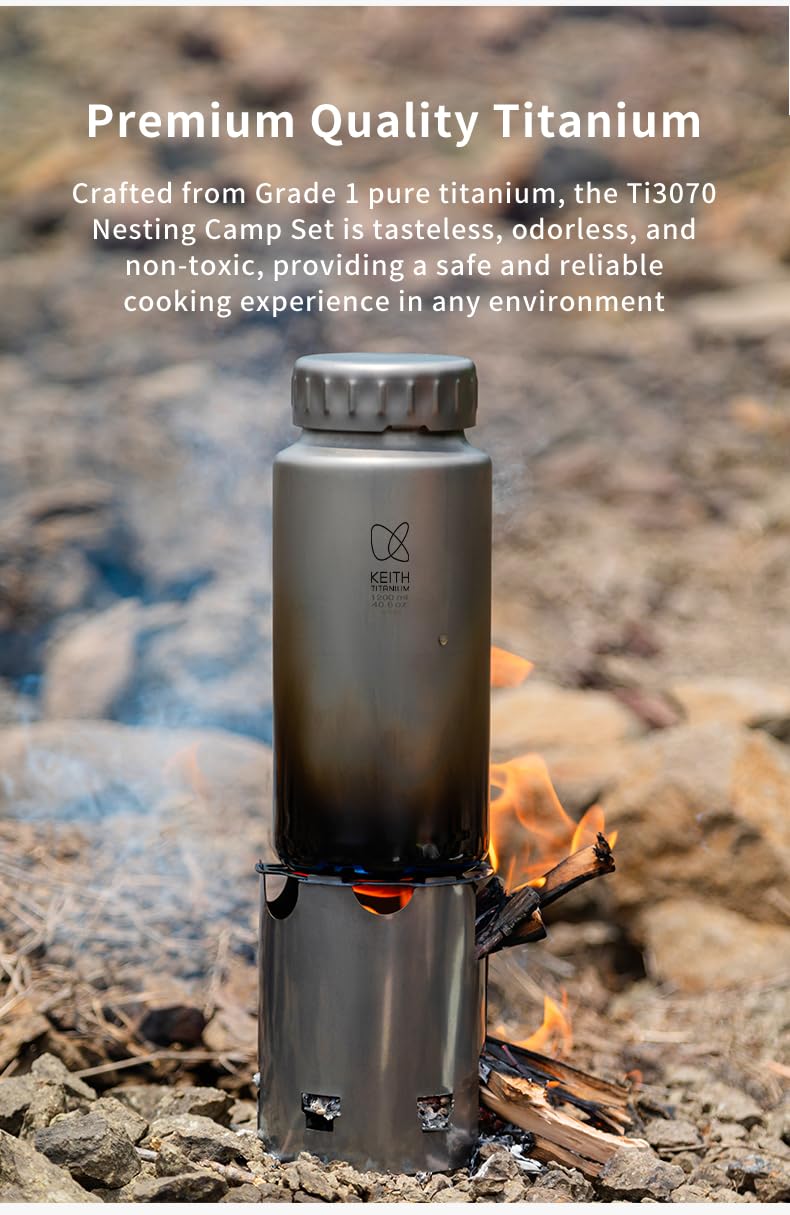 Keith Ti3070 wood-burning stove collapses for lightweight backpacking meals