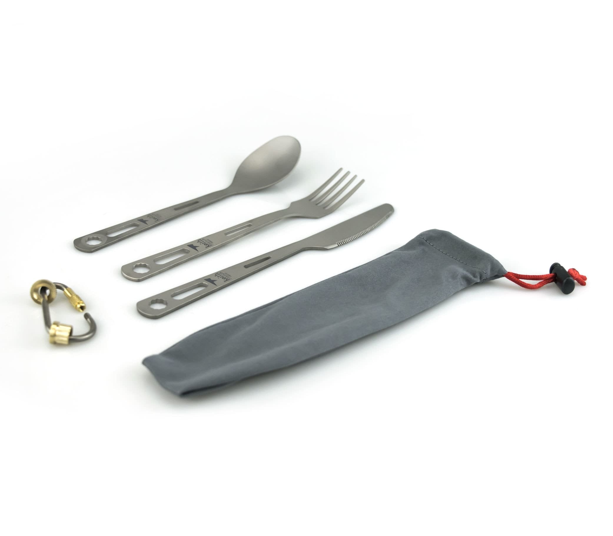 Keith titanium cutlery set with durable, dishwasher-safe performance for camping