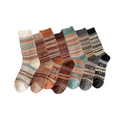 Kelabia women's vintage fall socks in pack, thick knit for cozy warmth.