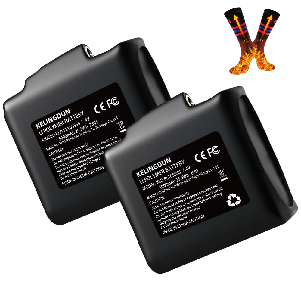Kelingdun battery pack 2pcs—compact power for heated gloves and winter garments.