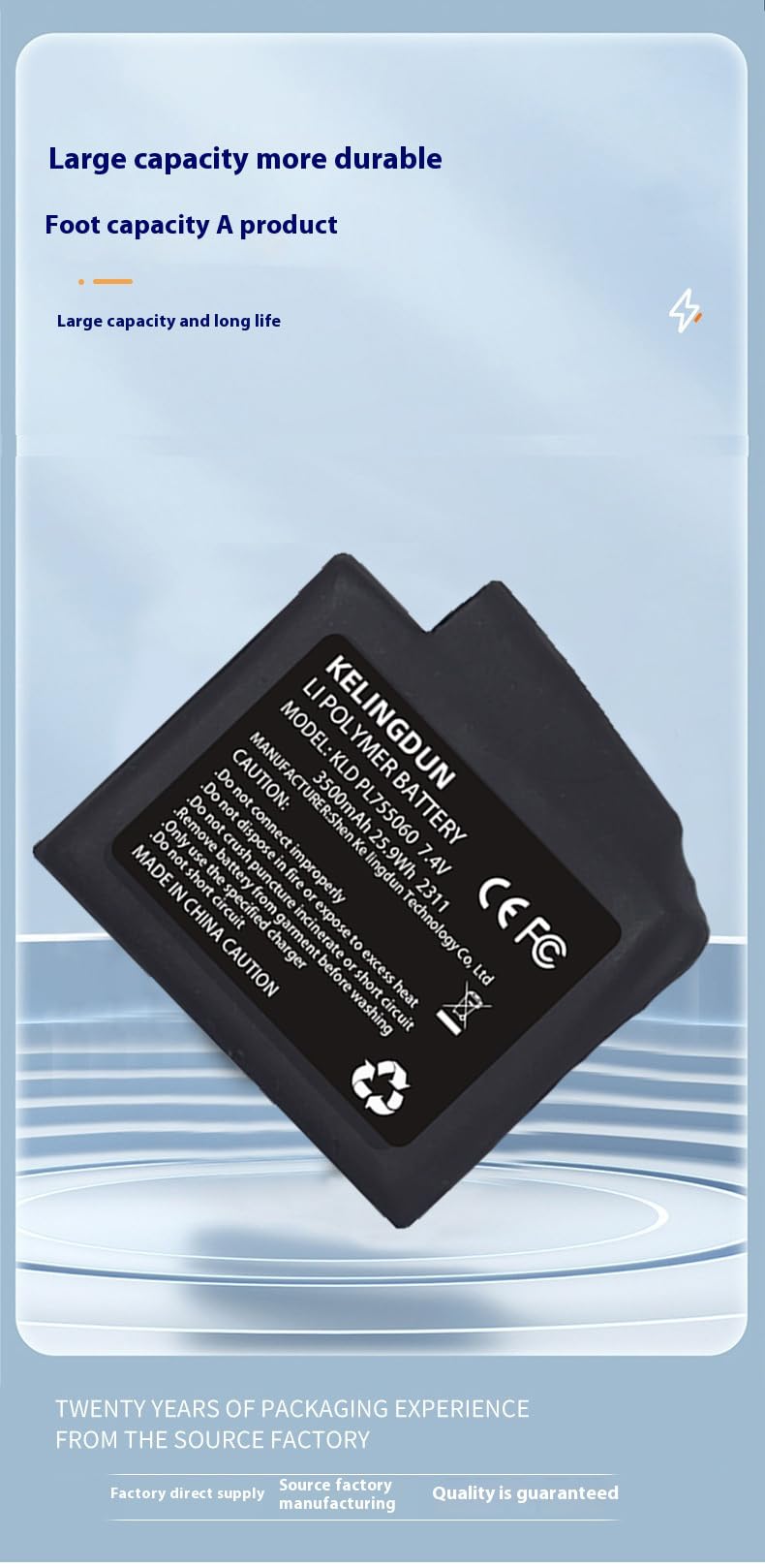 kelingdun compact battery pack in travel bag for winter sports