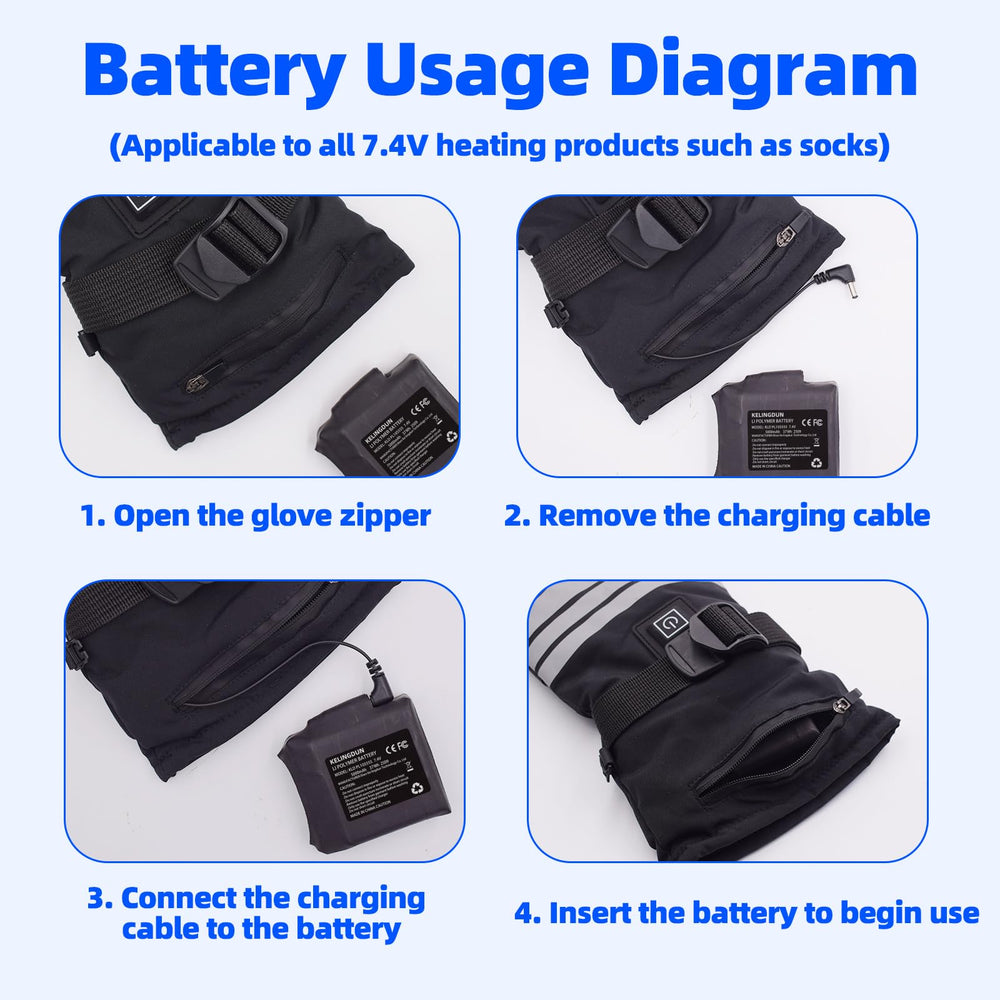 Kelingdun female DC jack compatibility enables easy integration with heated garments.