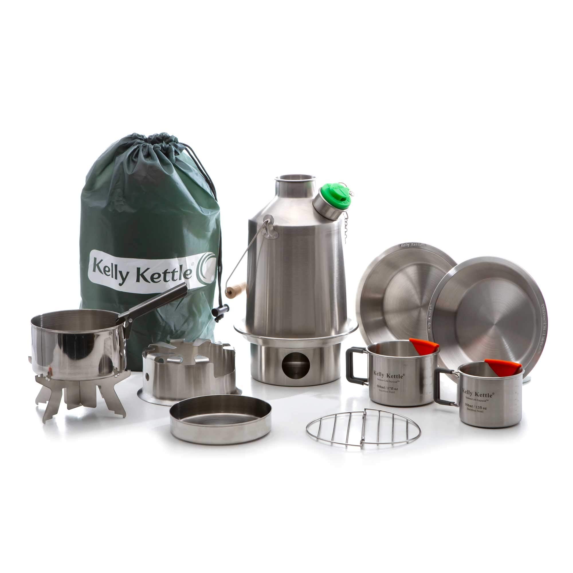 Kelly Kettle Scout Ultimate 40oz kettle ready for fast, fuel-free boiling on the trail