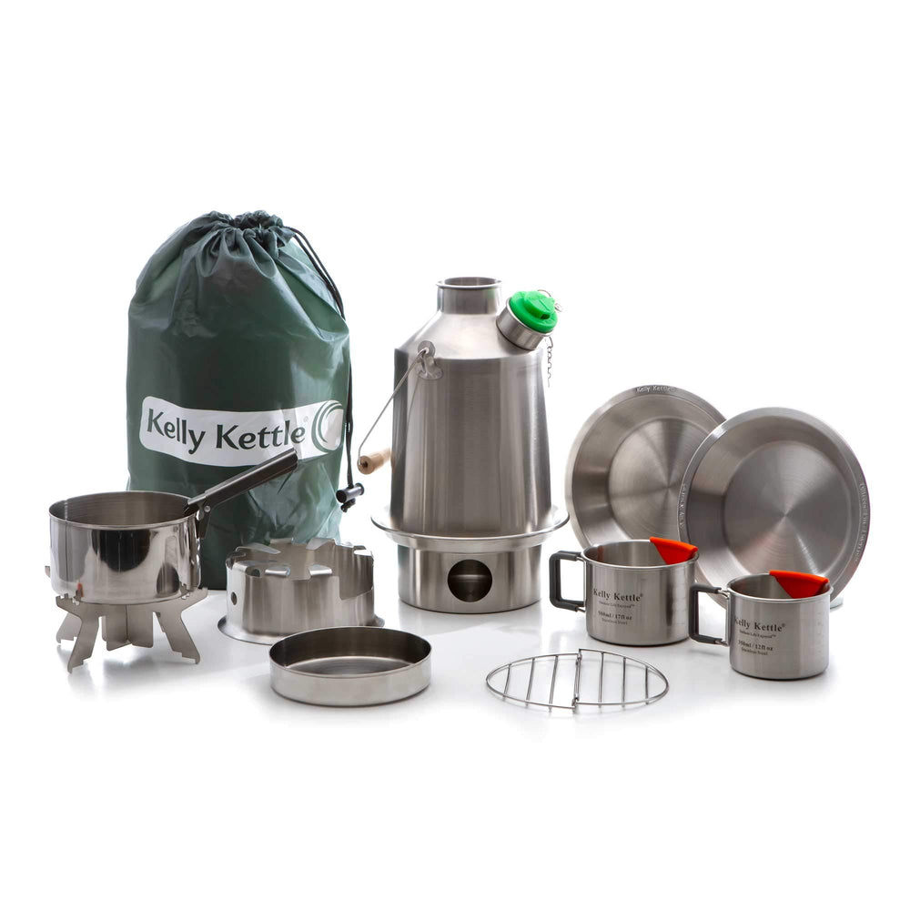 Kelly Kettle Scout Ultimate 40oz kettle ready for fast, fuel-free boiling on the trail