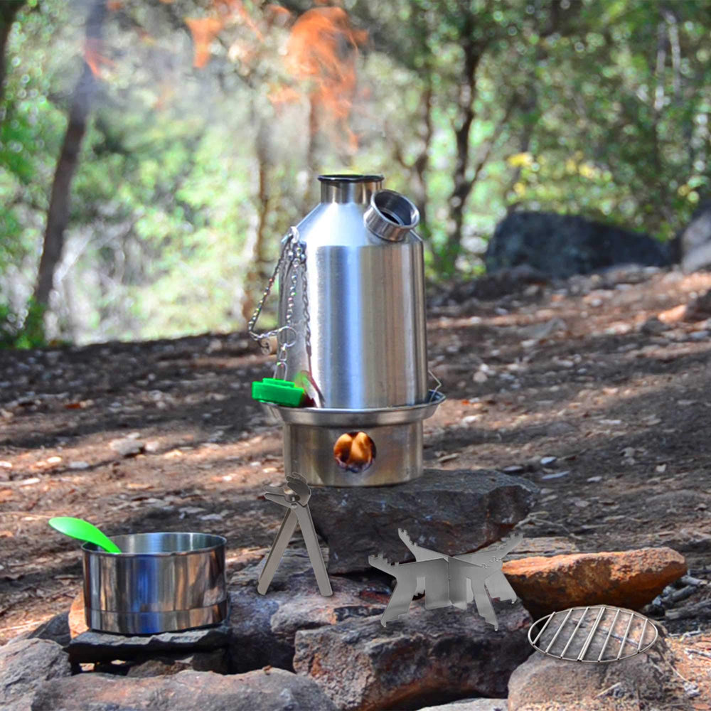 Kelly Kettle Scout delivers ultra-fast boil, ideal for camping or emergencies.