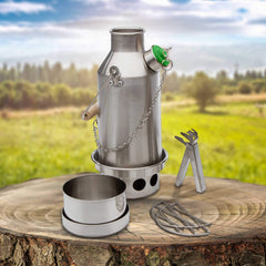 Kelly Kettle Small Cook Set fire base supports stable cooking.