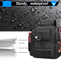 Kelokeli fishing backpack divided main compartment for organized space.