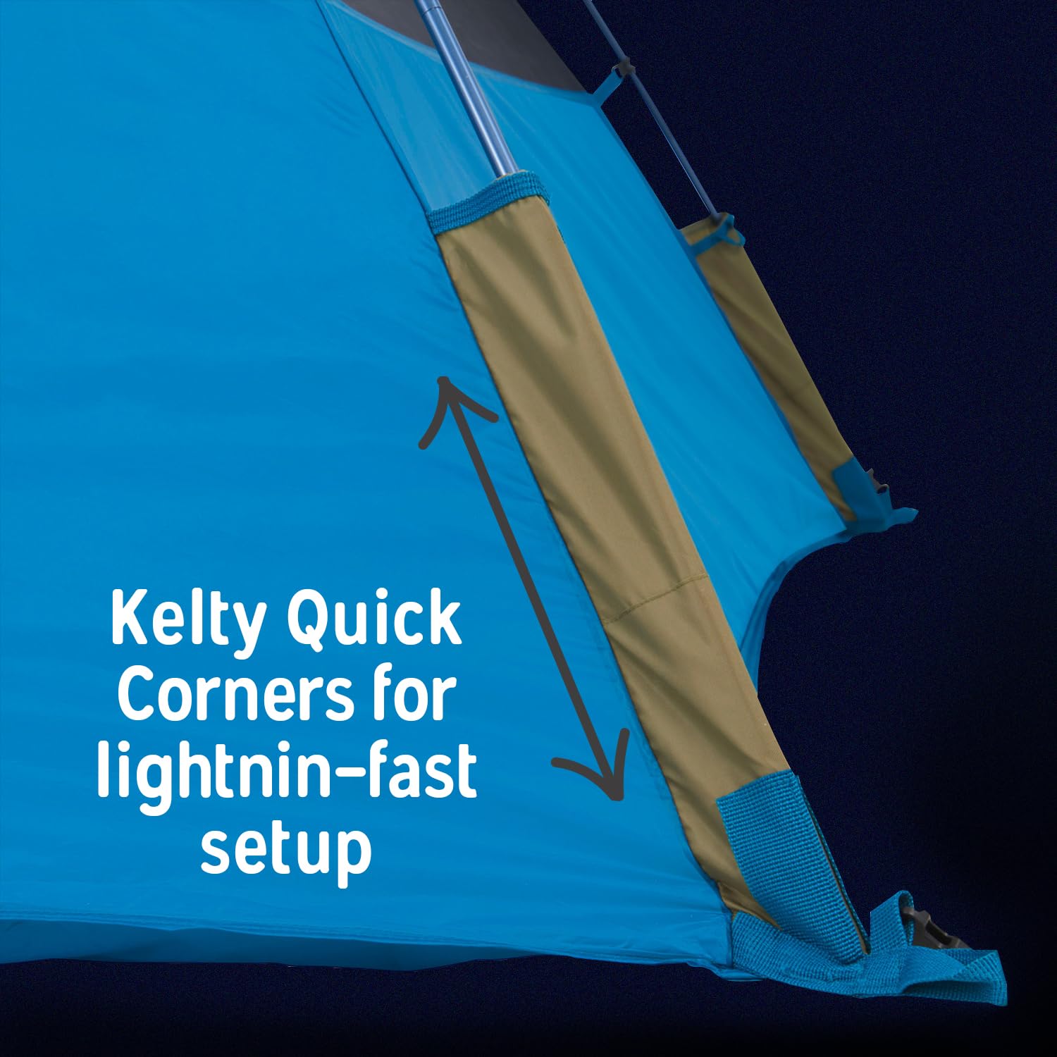 Kelty Ashcroft 2P tent interior pockets keep essentials handy.
