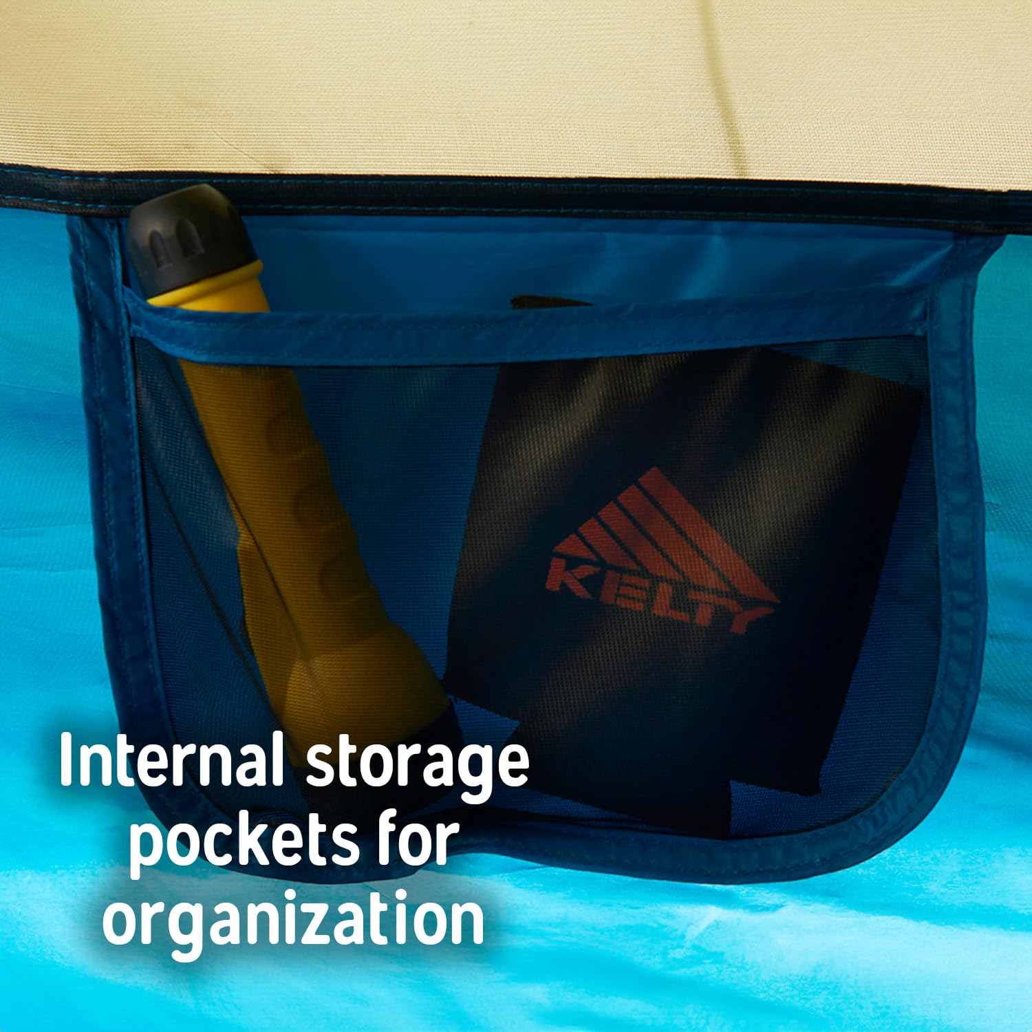 Kelty Ashcroft 2P tent sealed seams prevent leaks in rain.