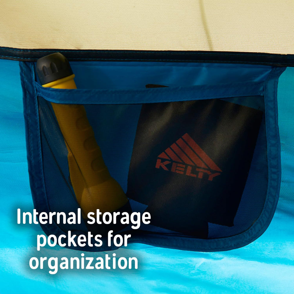 Kelty Ashcroft 2P tent sealed seams prevent leaks in rain.