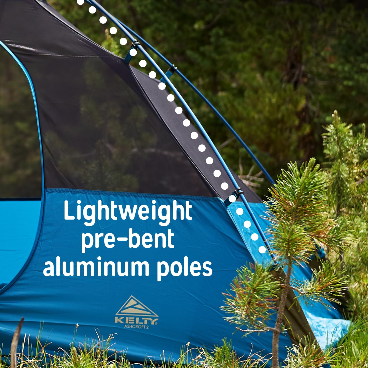 Kelty Ashcroft 2P tent waterproof 68-denier fly keeps you dry.