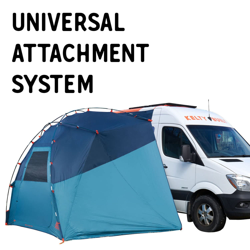 Kelty Backroads Shelter zippered-entry close-up highlights privacy access