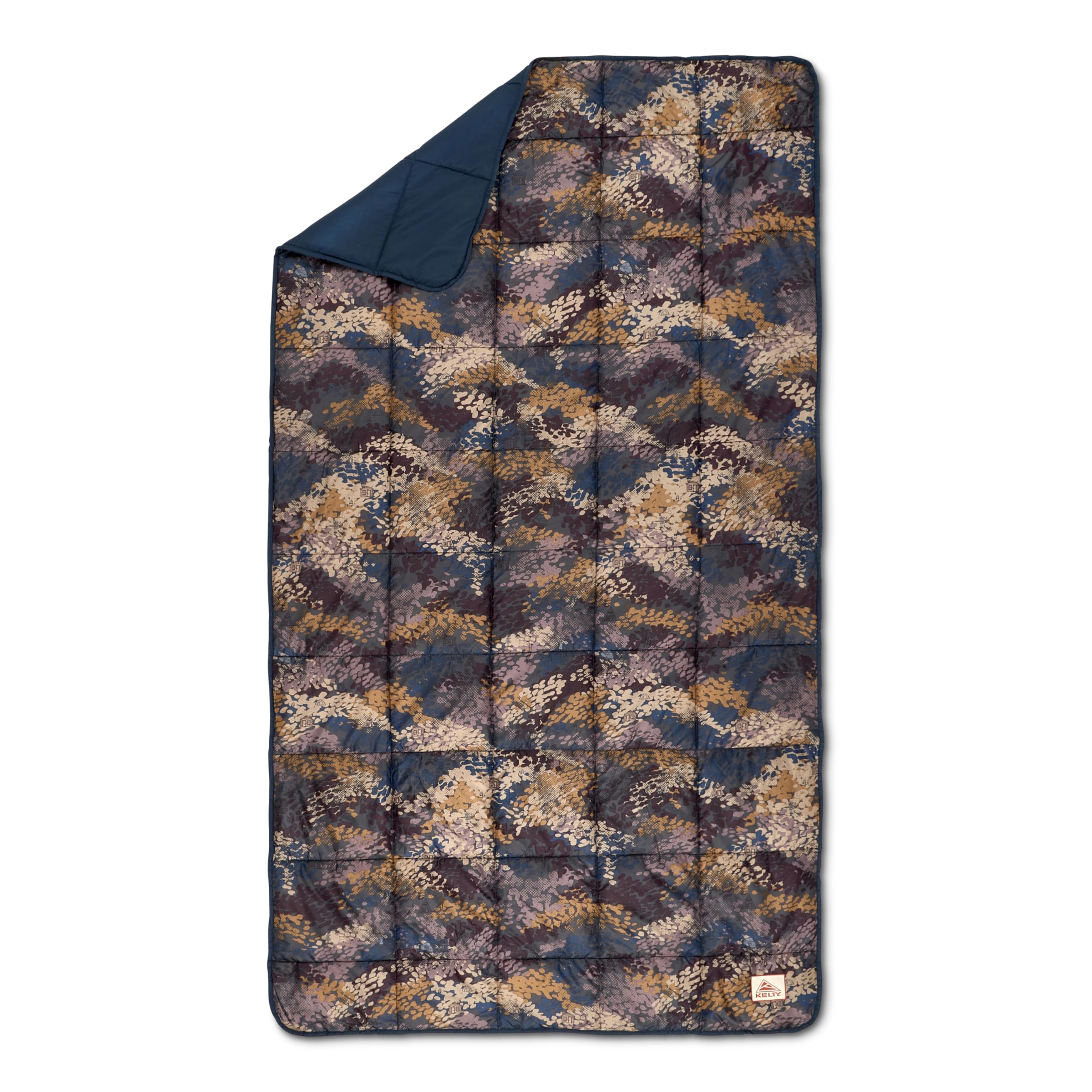 Kelty Bestie Blanket Chaparral front view shows durable exterior and cozy interior for outdoor warmth.
