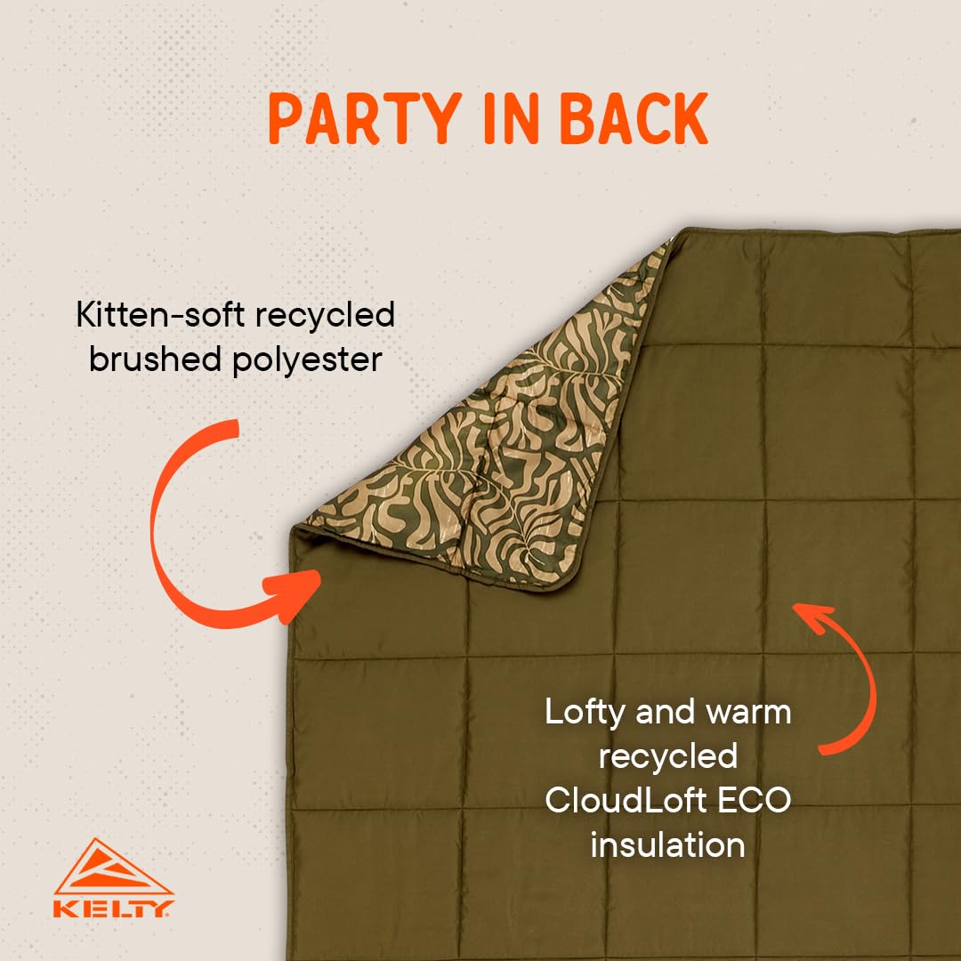 Kelty Bestie Blanket Fern CloudLoft ECO insulation provides loft and warmth.