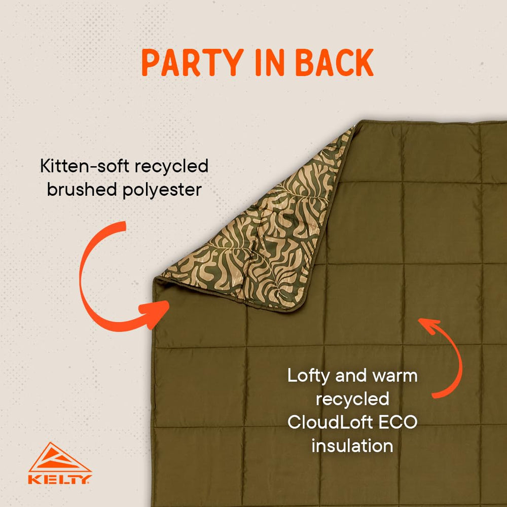 Kelty Bestie Blanket Fern CloudLoft ECO insulation provides loft and warmth.