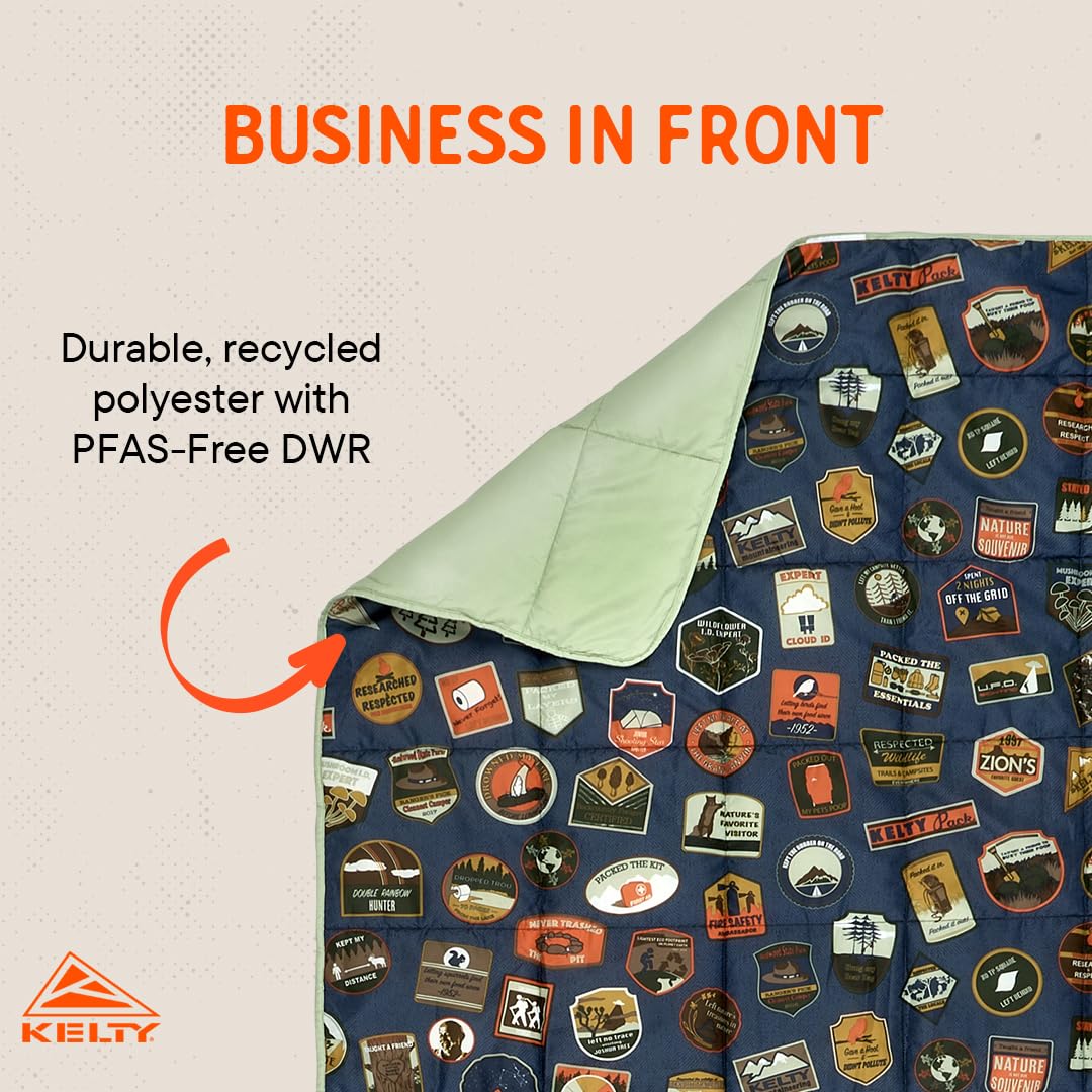 Kelty Bestie Blanket folded, compact and portable for travel