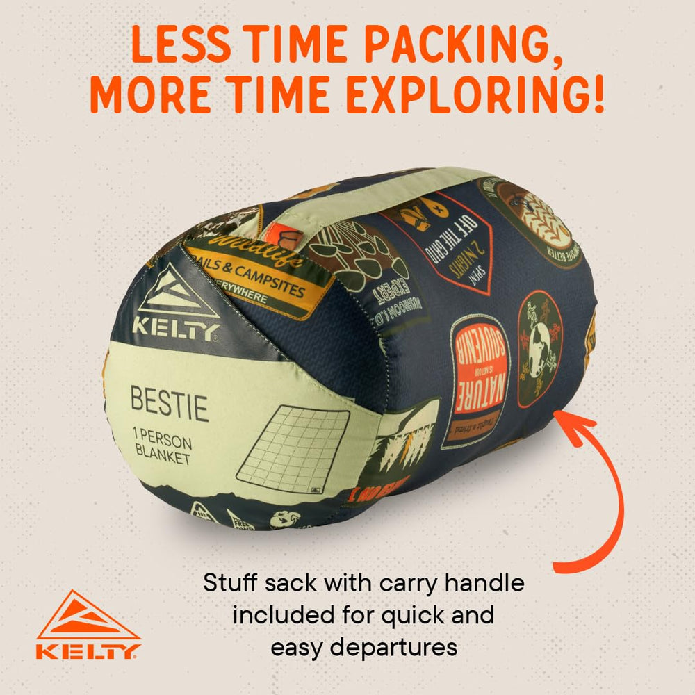 Kelty Bestie Blanket packaging, eco-conscious packaging and easy gifting