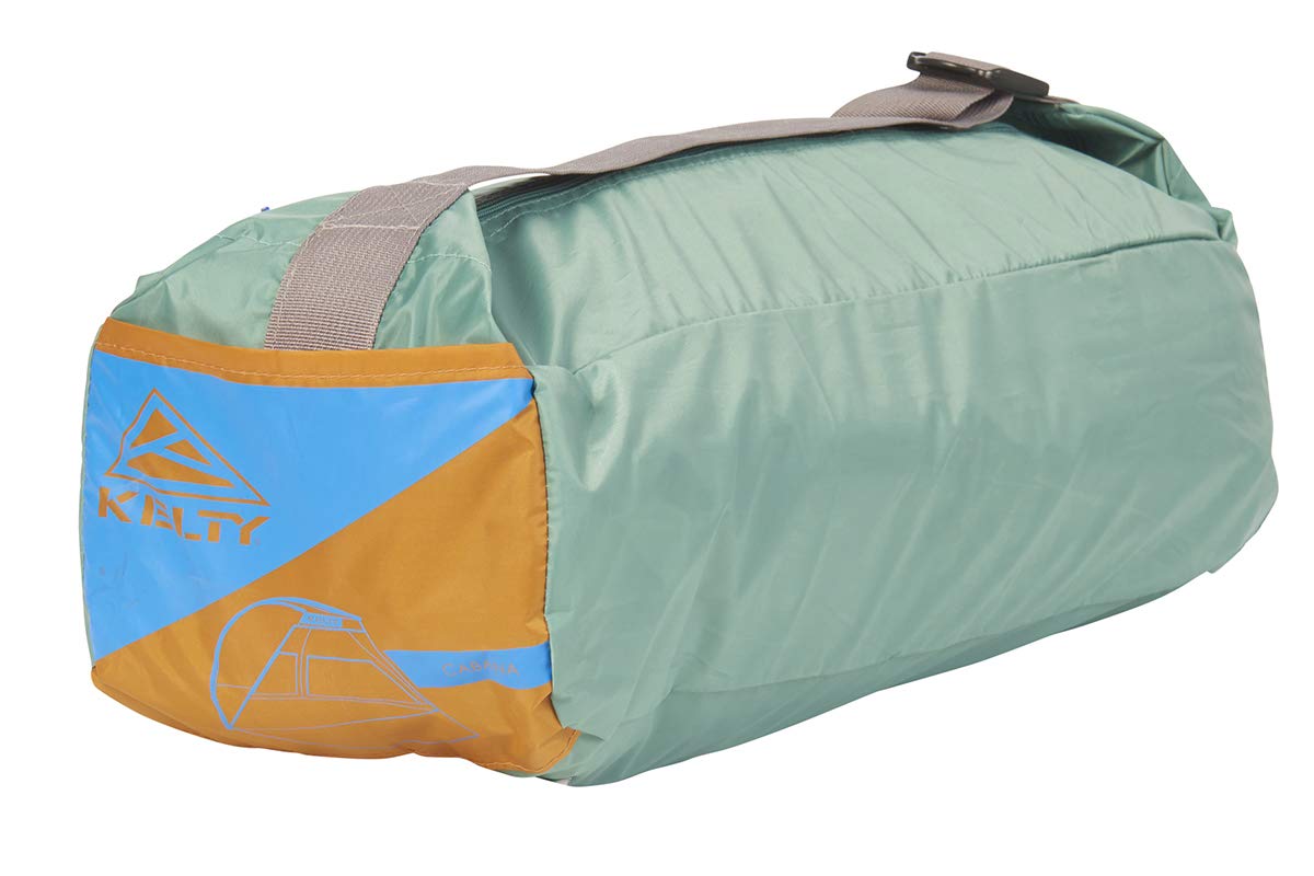 Kelty Cabana durable 68D polyester; long-lasting shelter for beach and backyard.