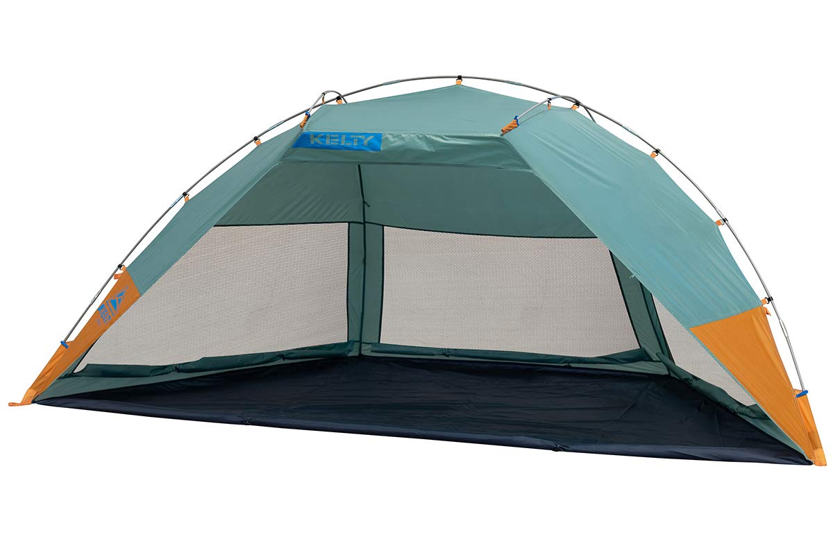 Kelty Cabana front view in Malachite; shaded beach HQ for sun protection.