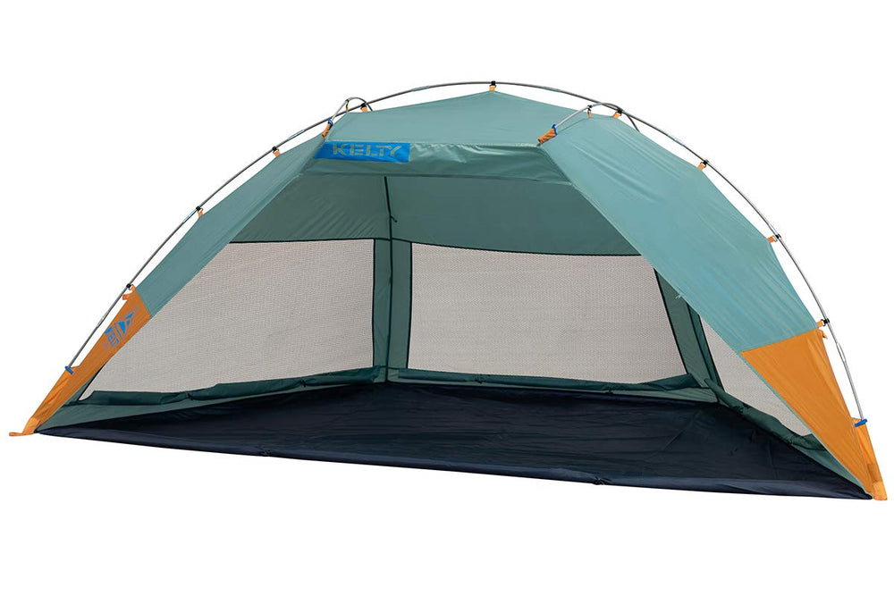 Kelty Cabana front view in Malachite; shaded beach HQ for sun protection.