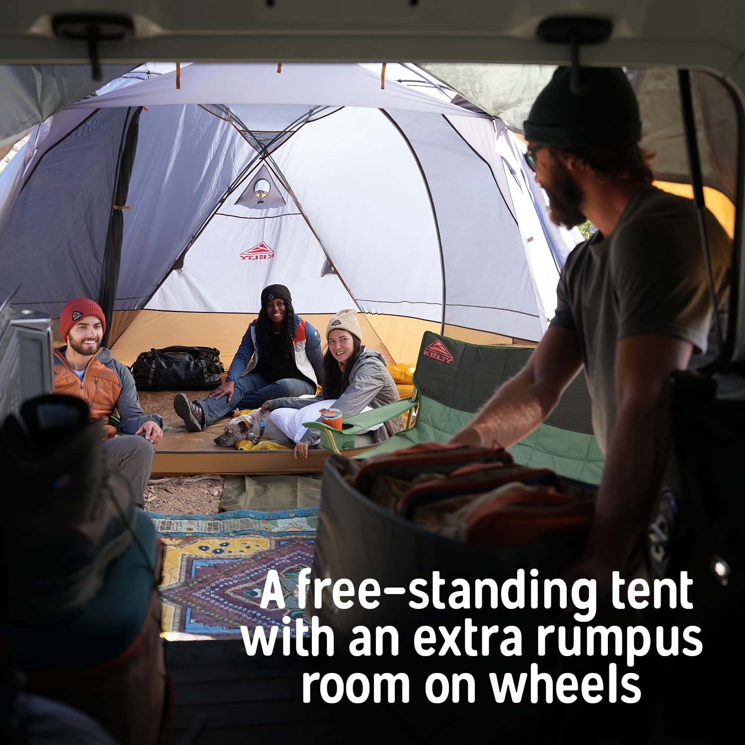 Kelty Caboose 3-pole frame provides sturdy stability.