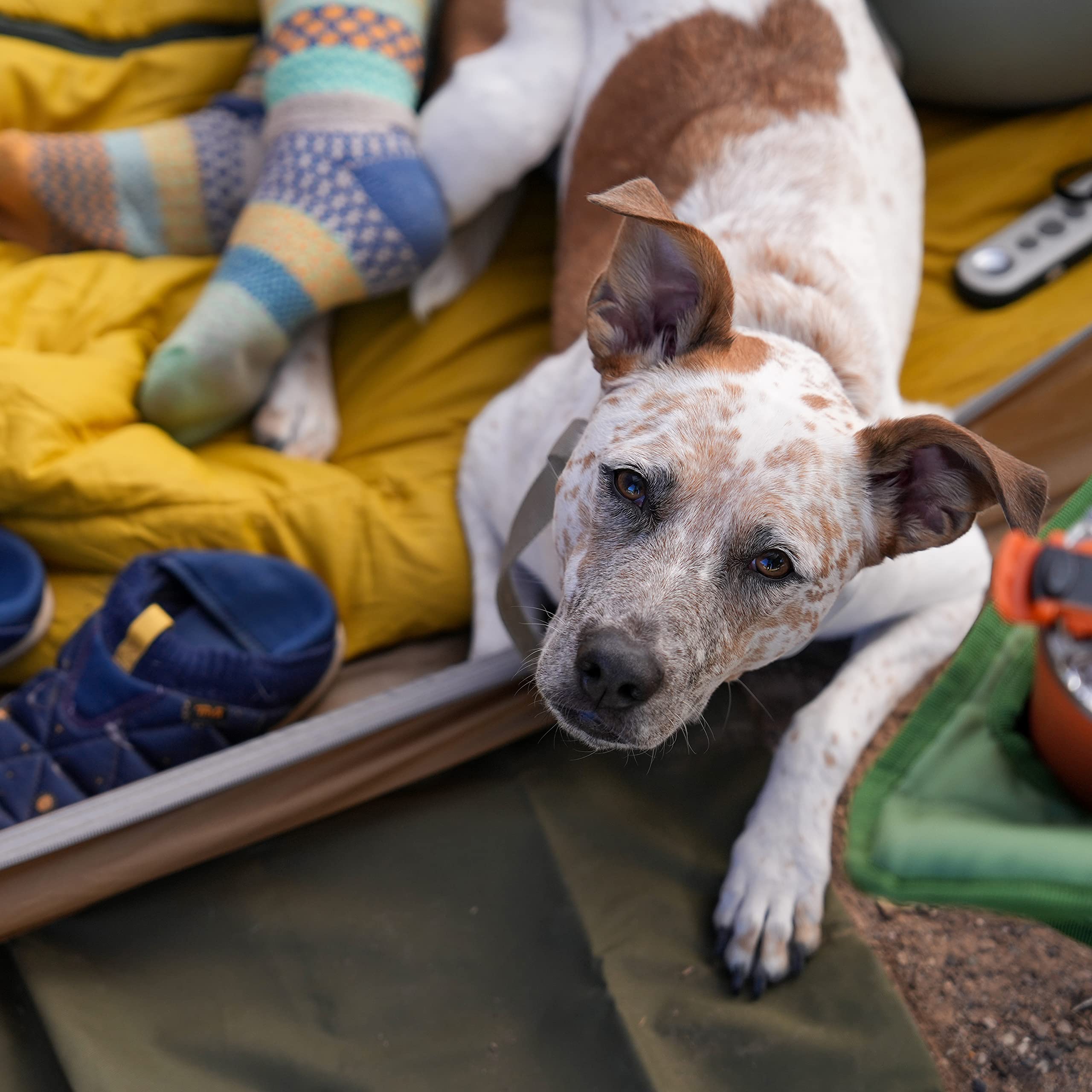 Kelty Caboose 4P footprint extends tent life by reducing ground wear and moisture contact.