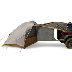 Kelty Caboose 4P vestibule offers expansive shelter for family camping.