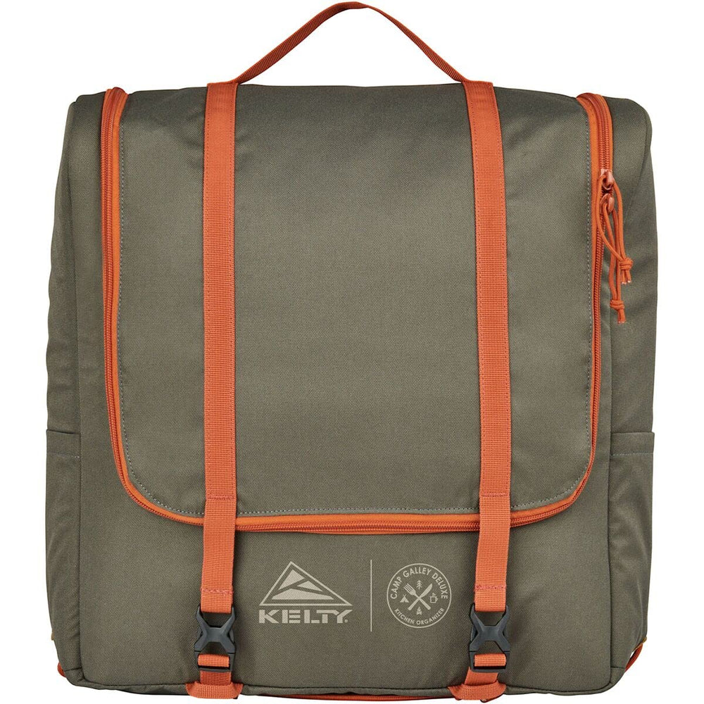 Kelty Camp Galley Deluxe in-use setup on a campsite counter supports organized cooking.