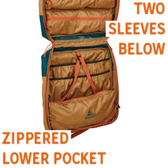 Kelty Camp Galley features a deep waterproof pocket for cans and trash.