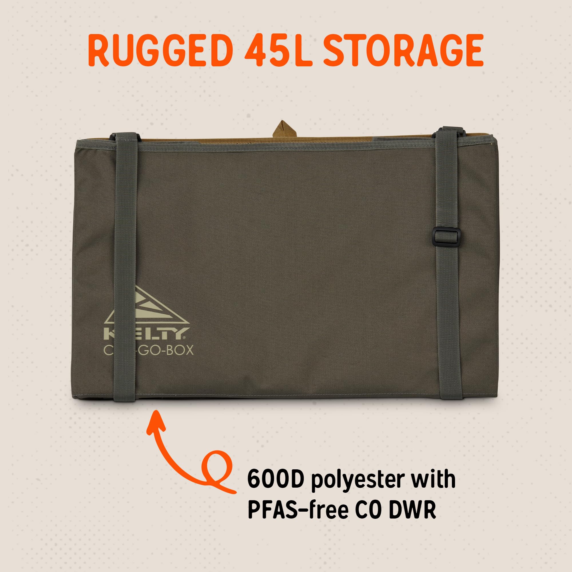 Kelty CAR-GO-Box 45L total capacity supports versatile trunk organization for camping