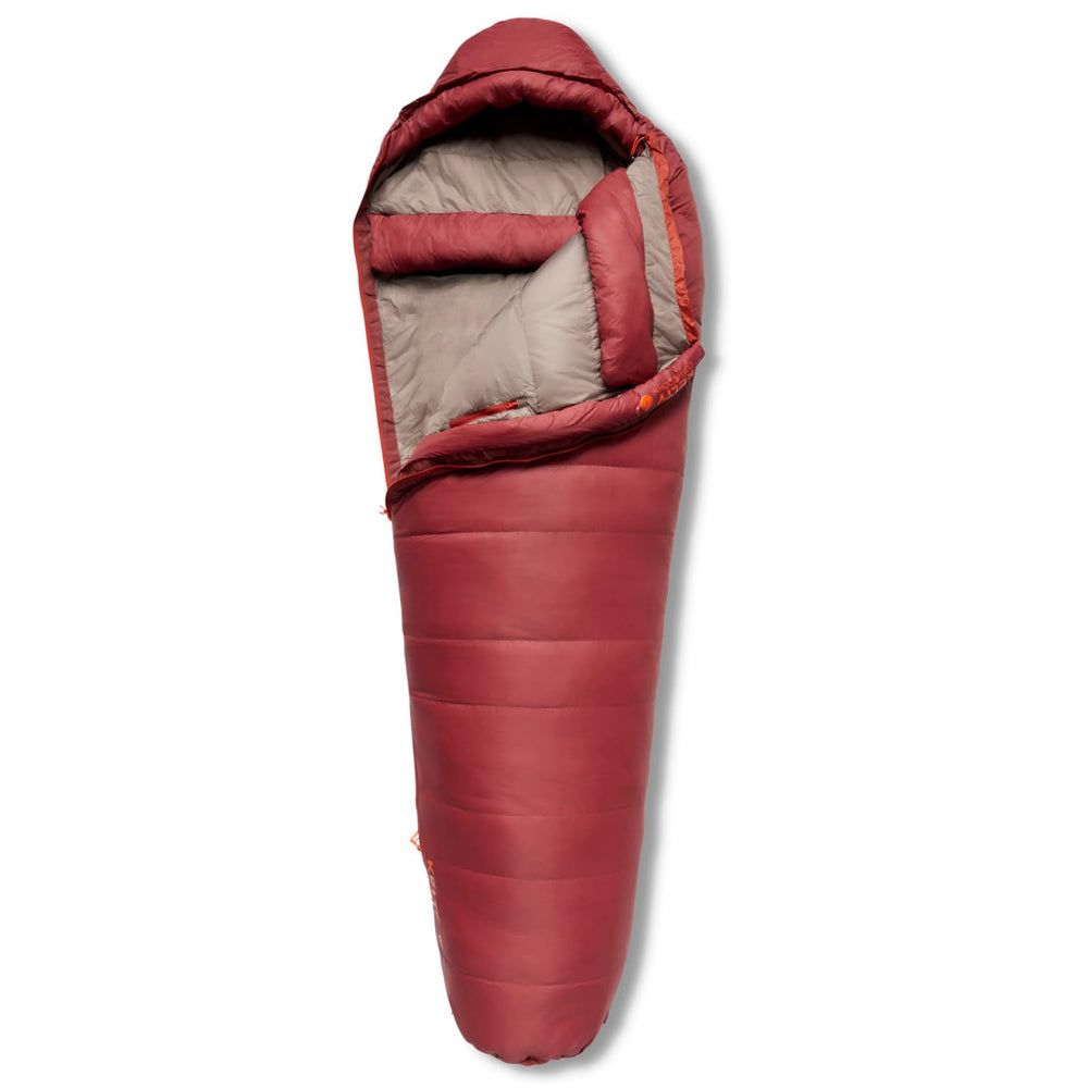 Kelty Cosmic 0 Down Mummy Bag footbox view supports natural foot comfort on long nights