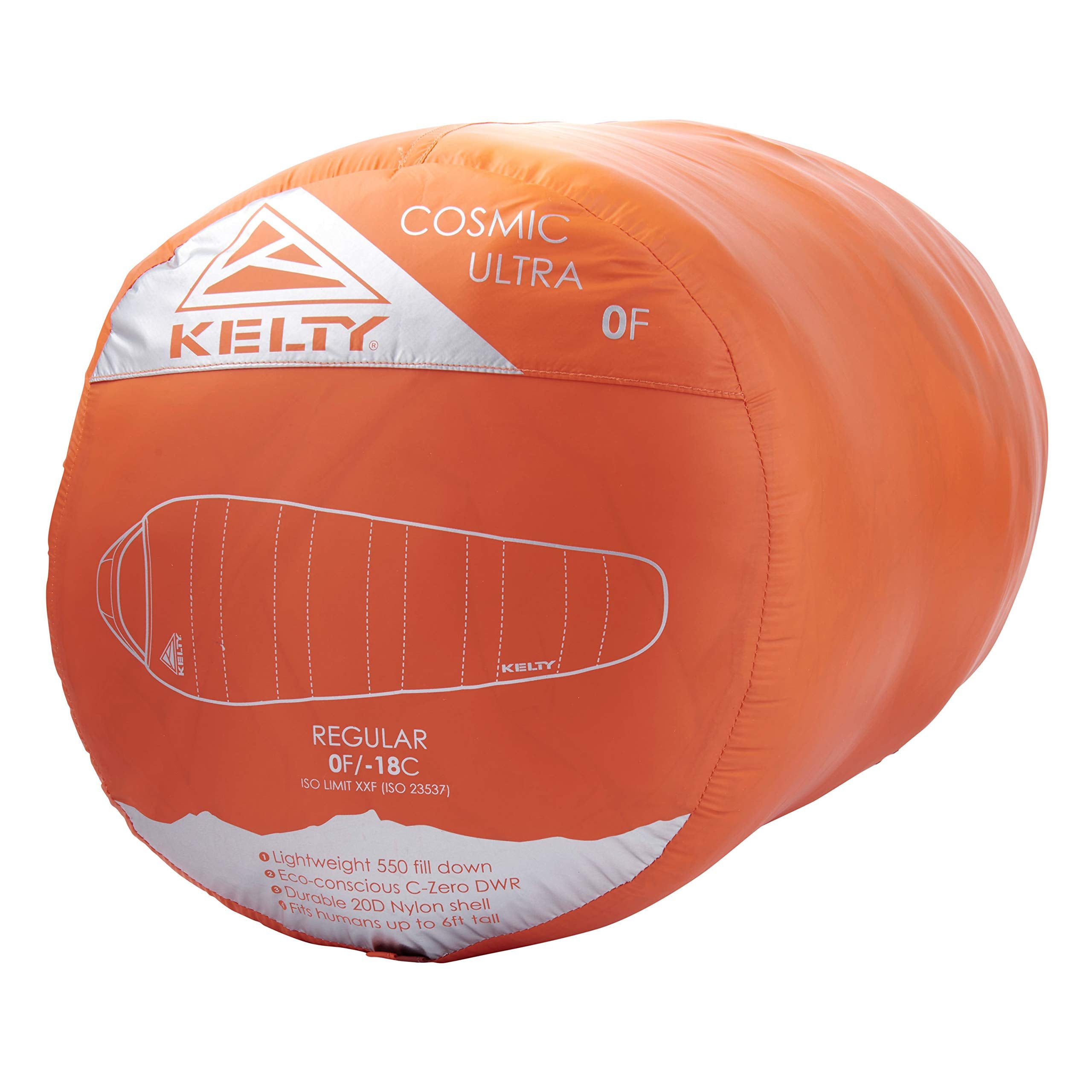 Kelty Cosmic 0 Ultra DriDown insulation provides lightweight warmth and faster drying.