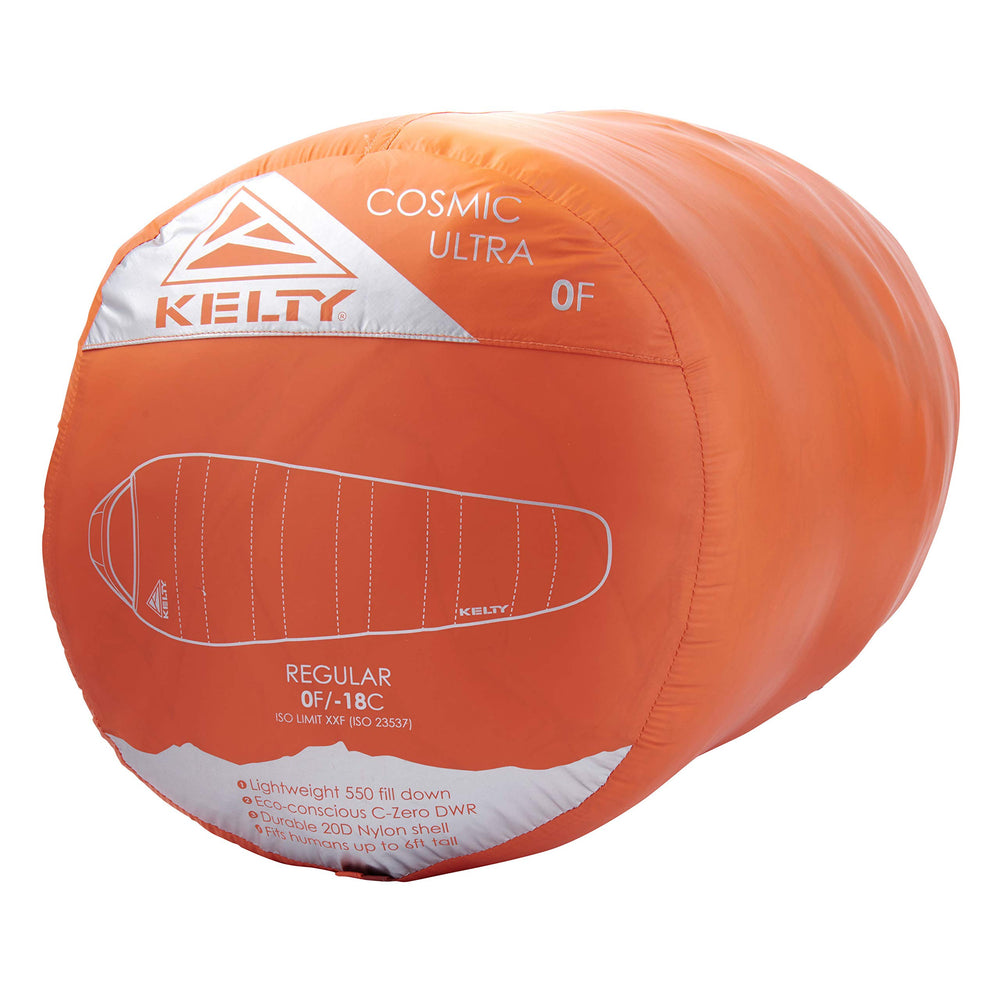 Kelty Cosmic 0 Ultra DriDown insulation provides lightweight warmth and faster drying.