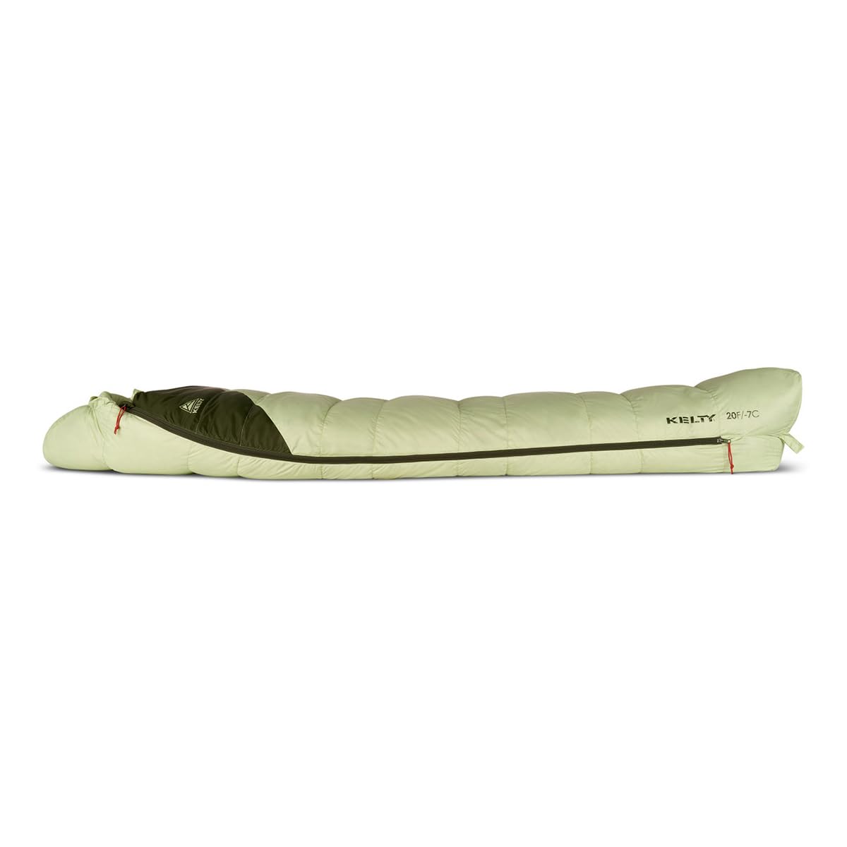 Kelty Cosmic 20 Down showing recycled fabrics and PFAS-free DWR on shell and liner.