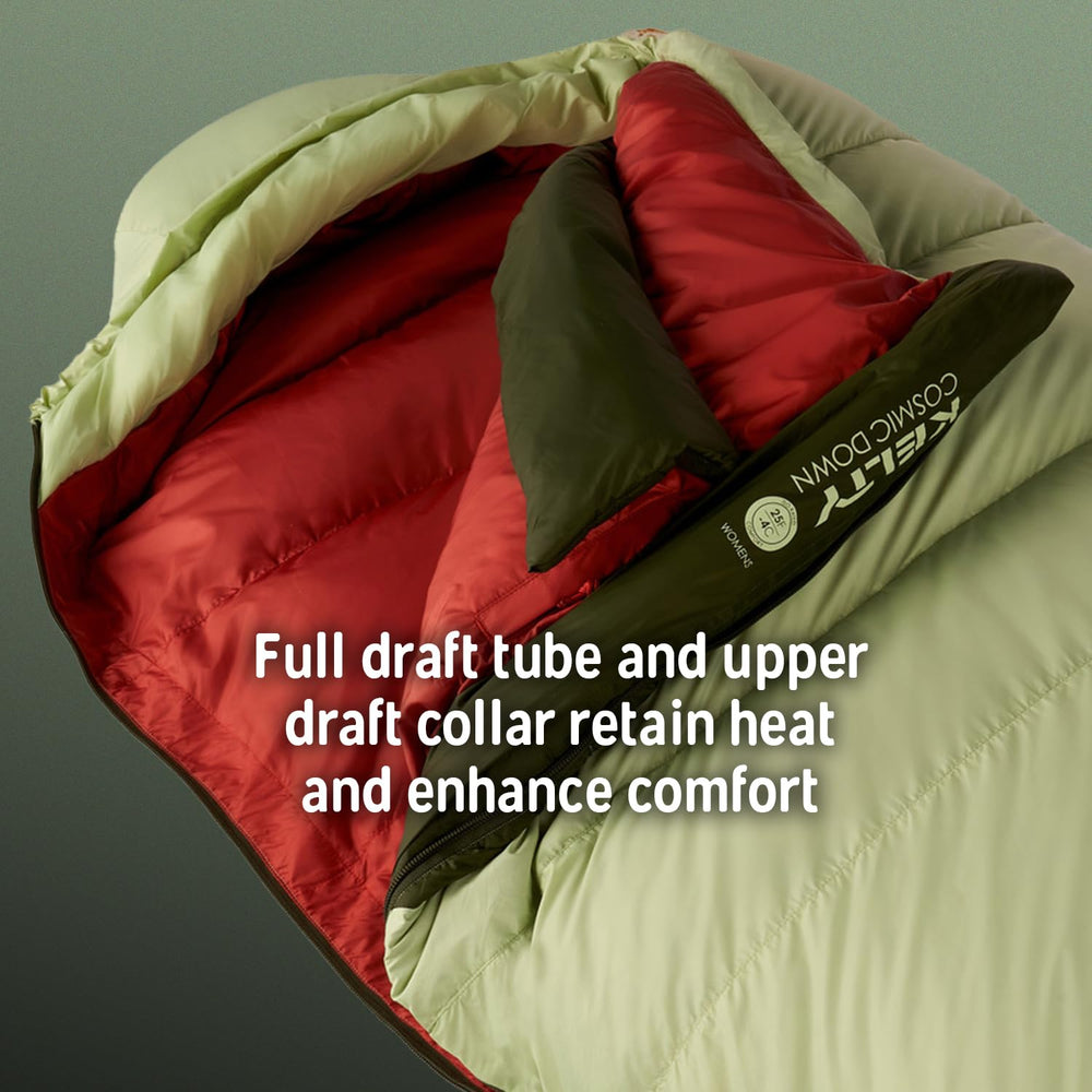 Kelty Cosmic 20 sleeping bag recycled shell and liner fabrics reduce impact