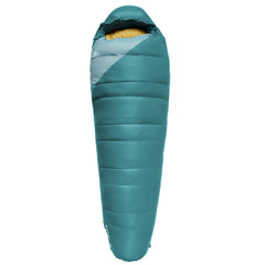 Kelty Cosmic 20F women’s sleeping bag top view highlighting compact warmth for three-season use.