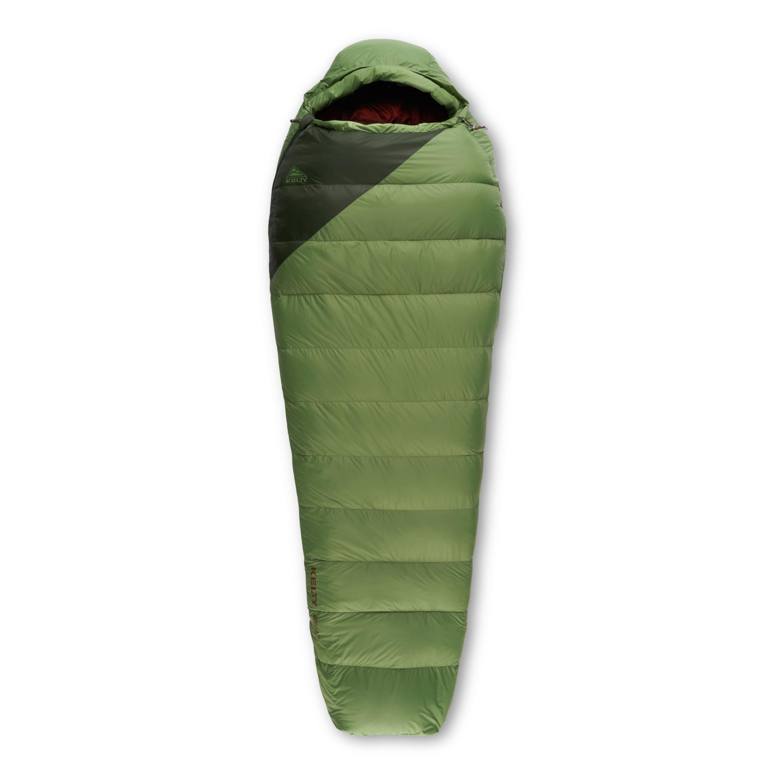 Kelty Cosmic 40 F sleeping bag open for easy access and warmth