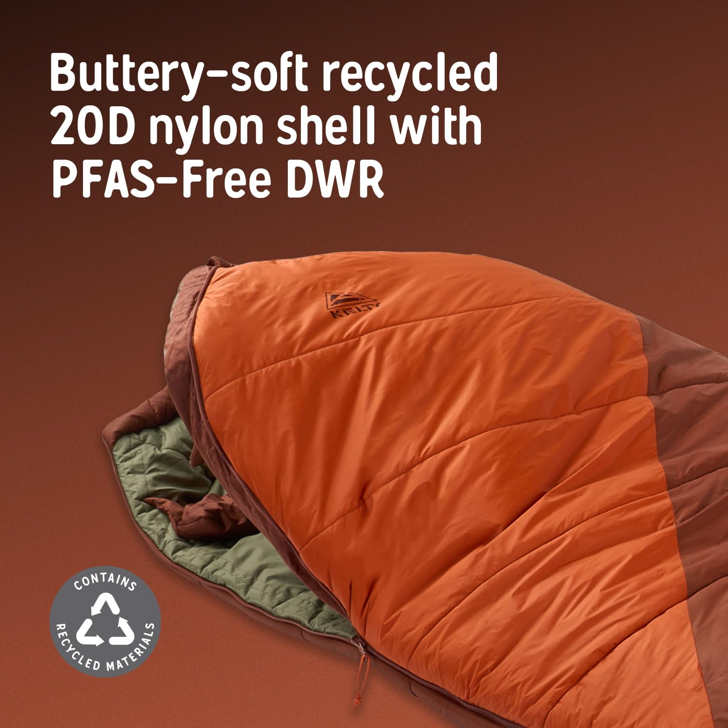 Kelty Cosmic Synthetic insulation CirroLoft ECO provides warmth in damp nights.