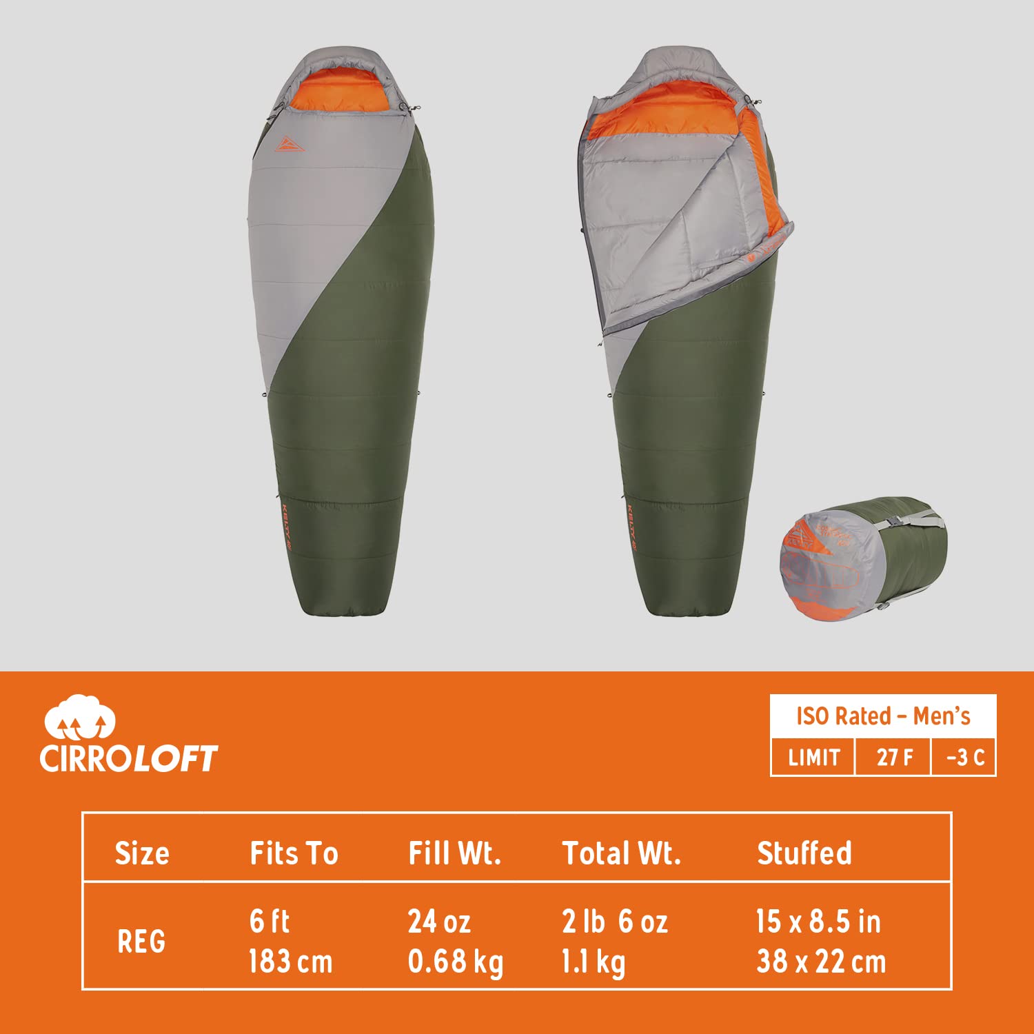 Kelty Cosmic Synthetic bag footbox detail shows roomy space for toes