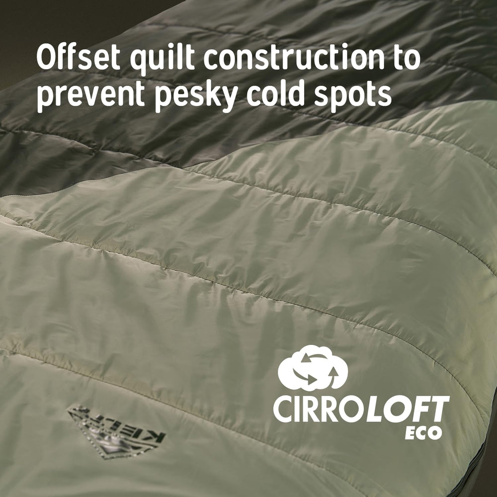 Kelty Cosmic Regular size fits sleepers up to 6'6" for natural comfort.